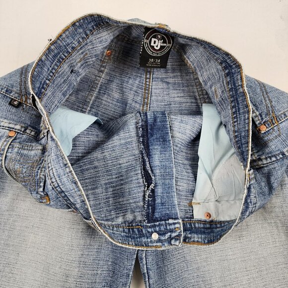 Vintage DEF JAM Univ Jeans Mens 38x34 Blue Denim Baggy Loose Hip Hop Skate Y2K - Picture 5 of 10